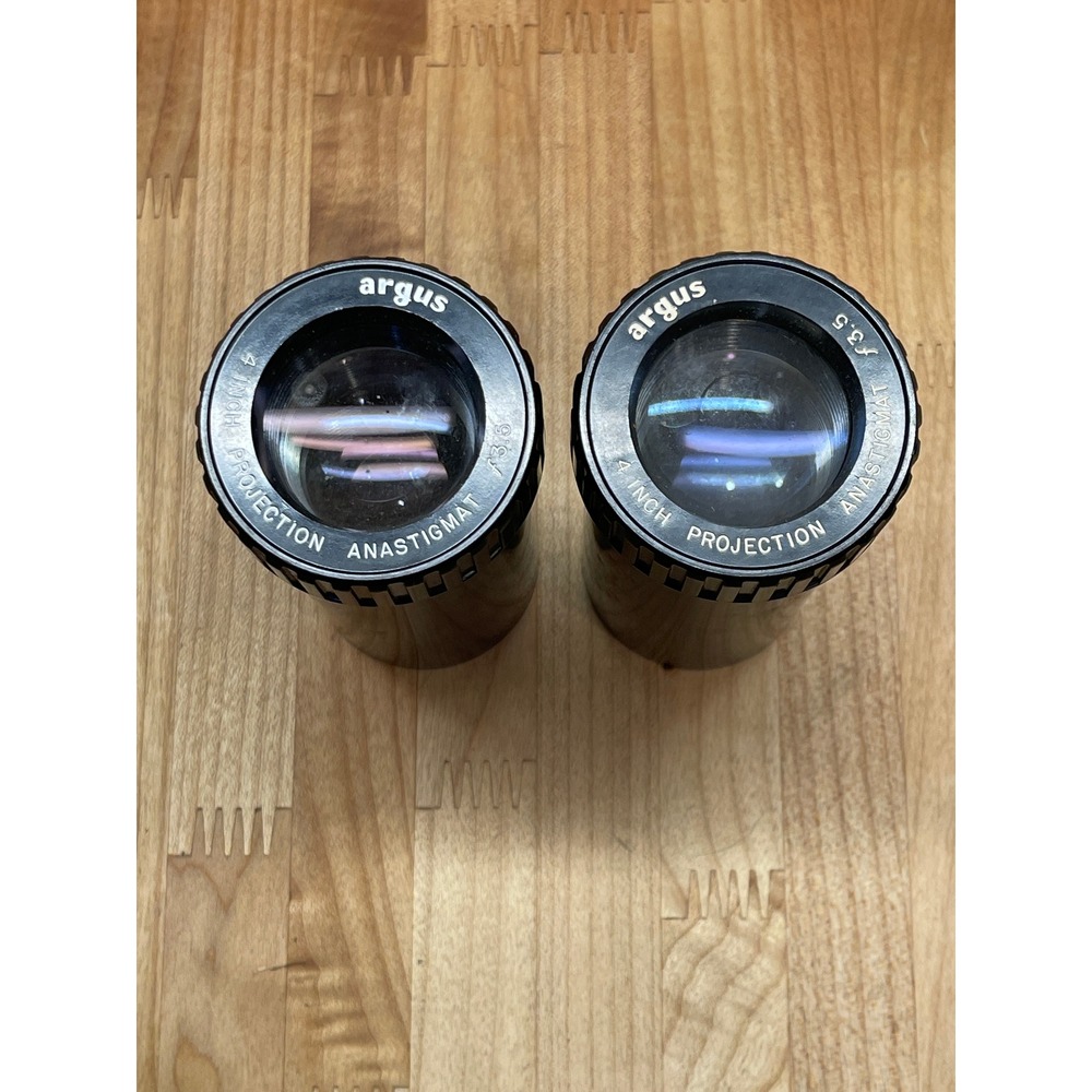 Lot of 2 Argus 4 Inch Projection Anastigmat f3.5 Lens Vintage Projector Parts